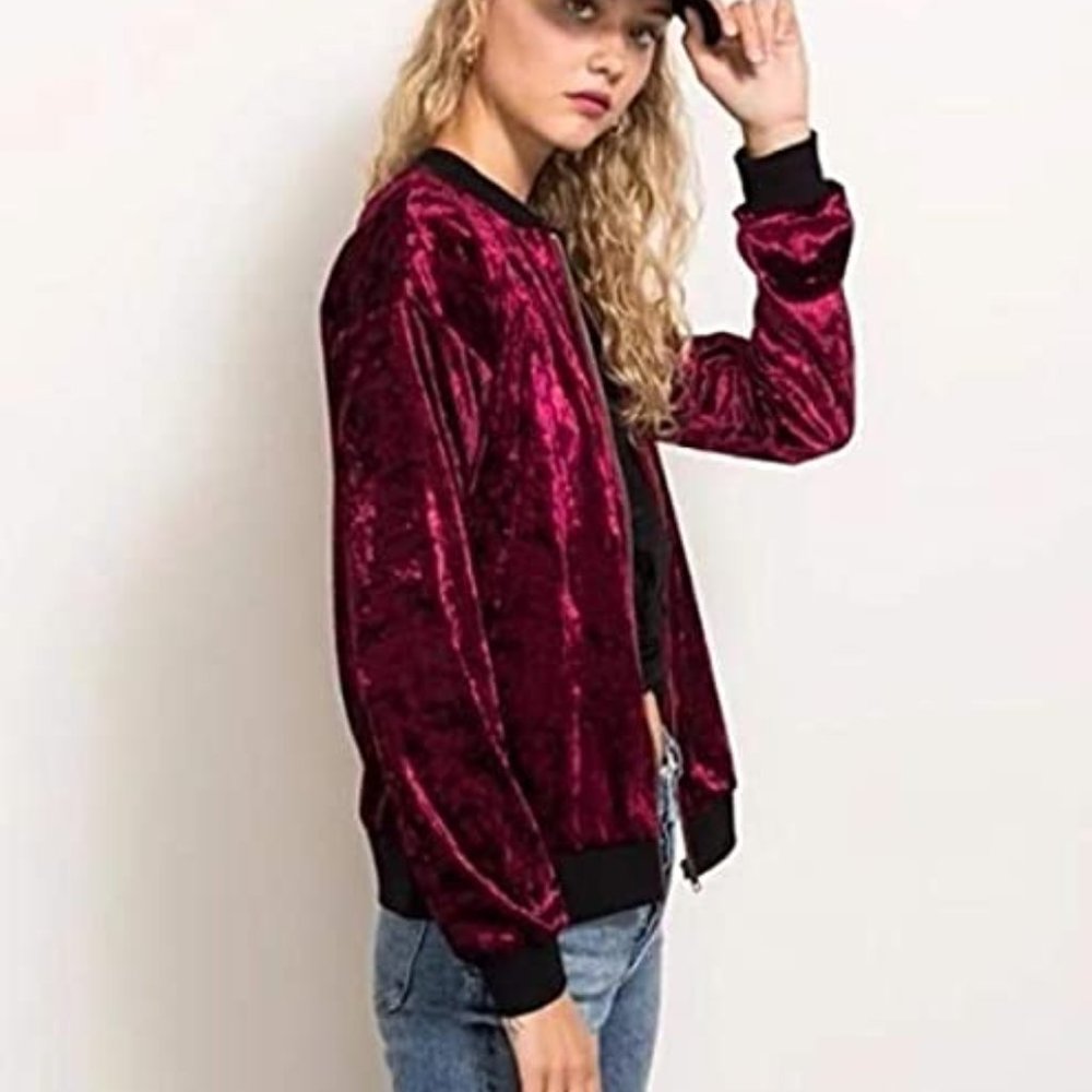 Hem & Thread Velvet Bomber